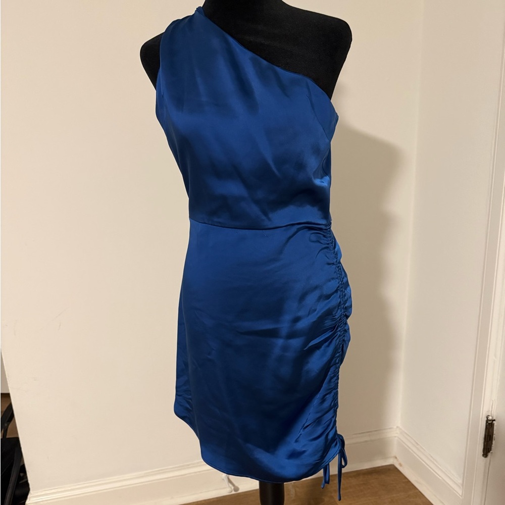 Elegant Blue Satin Dress
